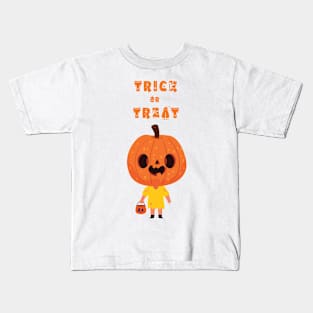 Halloween Pumpkin trick or treat costume Kids T-Shirt